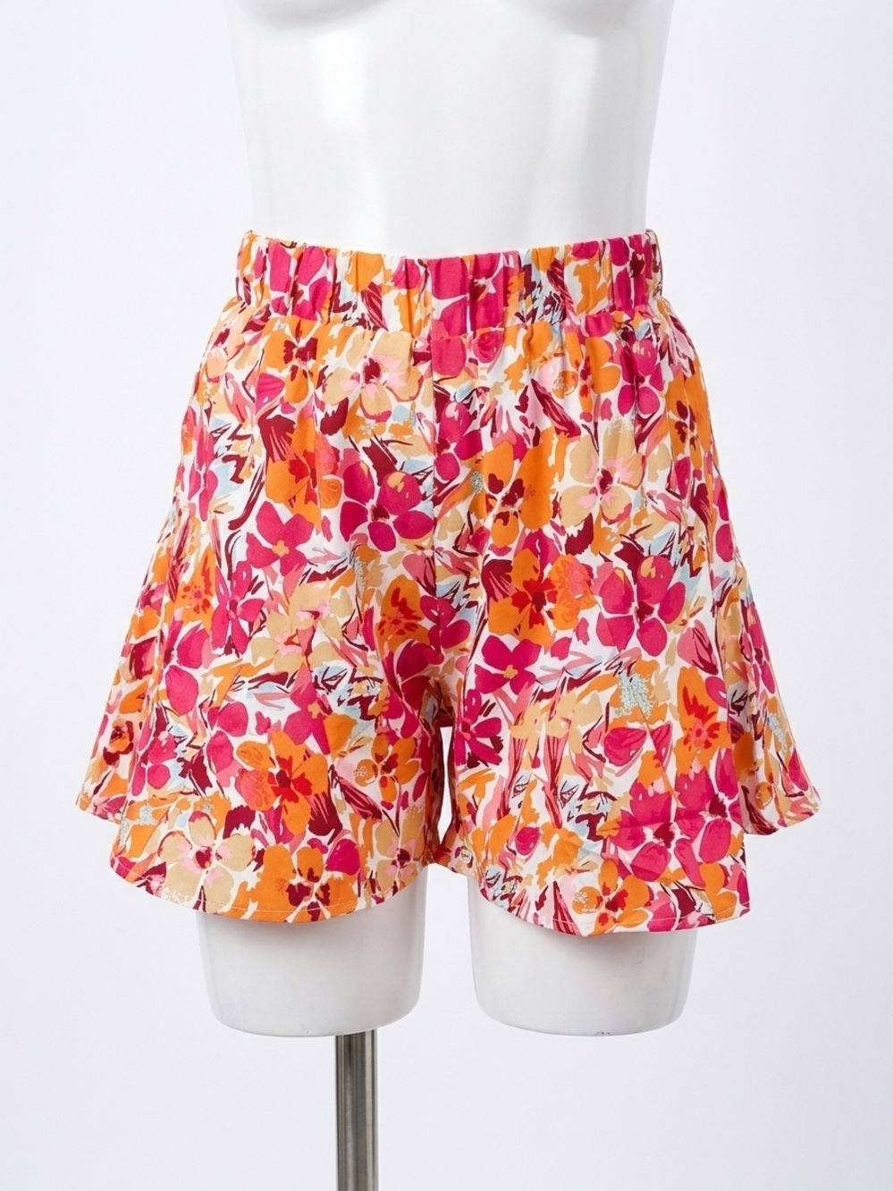 NEW KORI floral printed skirt in orange